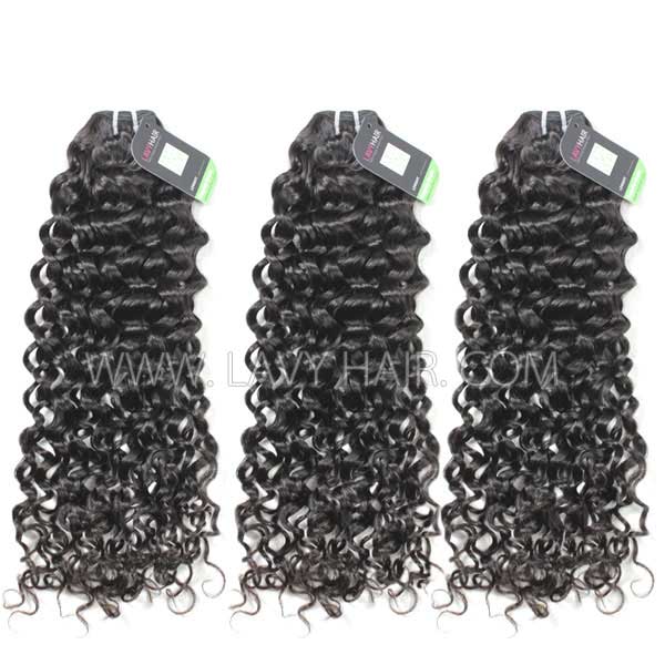 Regular Grade mix 3 or 4 bundles Brazilian Italian Curly Virgin Human Hair Extensions