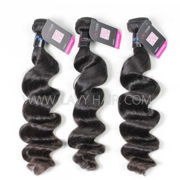 Superior Grade mix 3 or 4 bundles Peruvian Loose Wave Virgin Human Hair Extensions