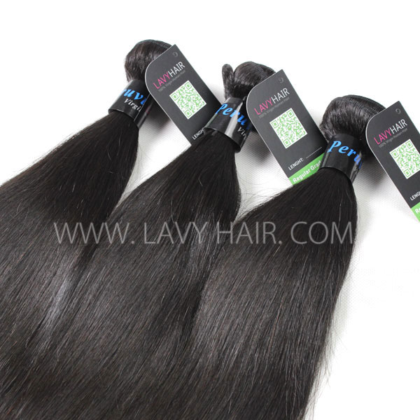 Regular Grade mix 3 or 4 bundles Peruvian Straight Hair Virgin Human Hair Extensions