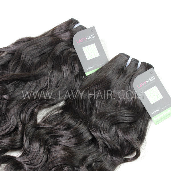 Regular Grade mix 4 bundles with silk base closure 4*4" Peruvian Natural wave Virgin Human hair extensions