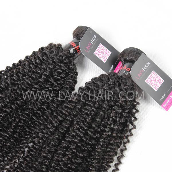 Superior Grade mix 4 bundles with lace closure Cambodian Kinky Curly Virgin Human hair extensions