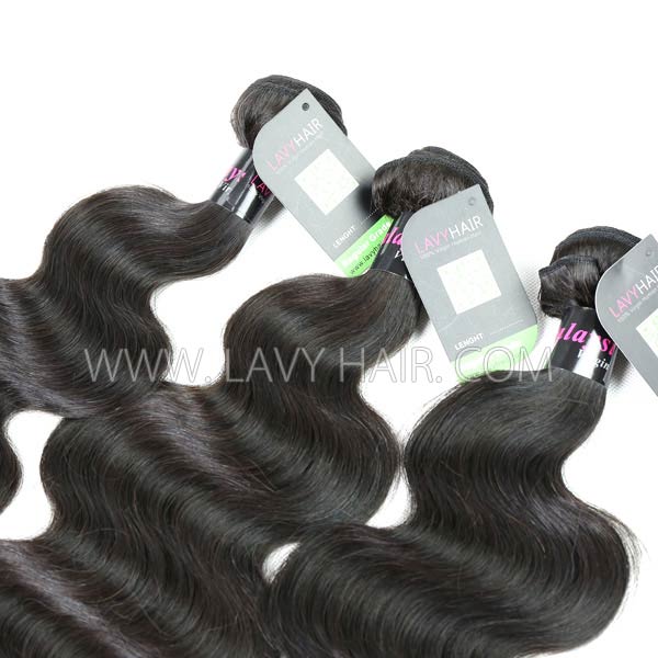 Regular Grade mix 4 bundles with silk base closure 4*4" Malaysian Body Wave Virgin Human hair extensions