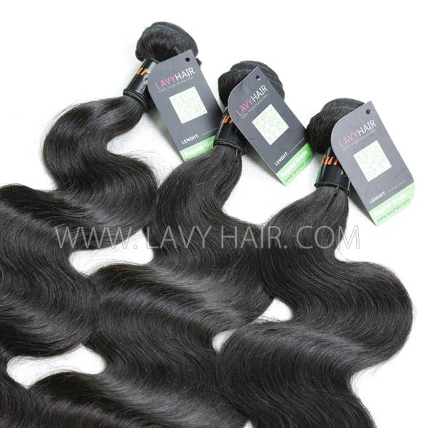 Regular Grade mix 4 bundles with lace closure Burmese Body wave Virgin Human hair extensions