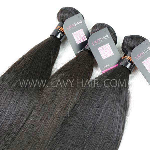 Superior Grade mix 3 or 4 bundles Burmese Straight Virgin Human hair extensions