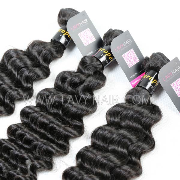 Superior Grade mix 4 bundles with silk base closure 4*4" European deep wave Virgin Human hair extensions