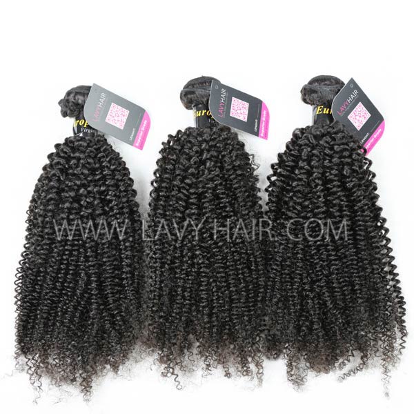 Superior Grade mix 3 or 4 bundles European Kinky Curly Virgin Human hair extensions
