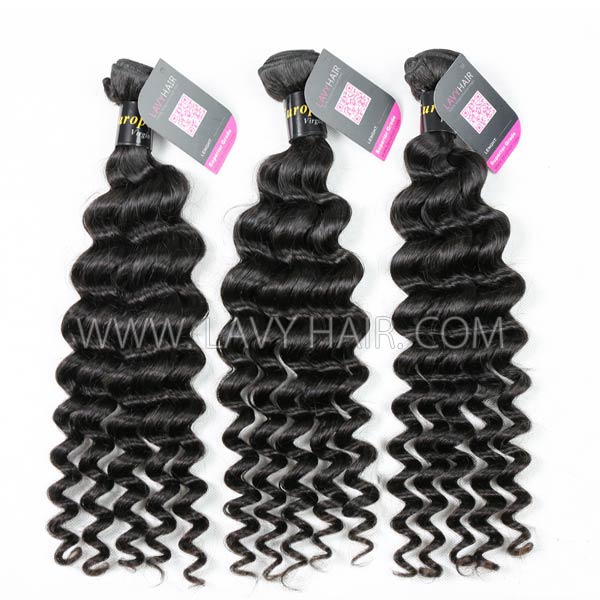 Superior Grade mix 3 or 4 bundles European deep wave Virgin Human Hair Extensions