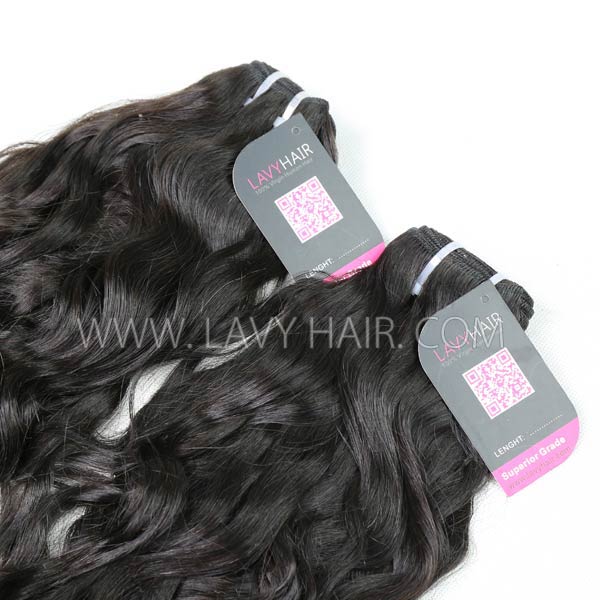 Superior Grade mix 4 bundles with lace closure Mongolian Natural Wave Virgin Human Hair Extensions