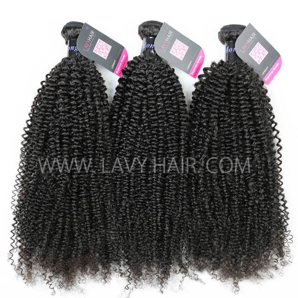 Superior Grade mix 3 or 4 bundles Mongolian Kinky Curly Virgin Human hair extensions