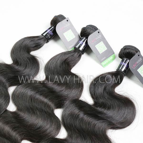 Regular Grade mix 3 bundles with silk base closure 4*4" Mongolian Body Wave Virgin Human hair extensions
