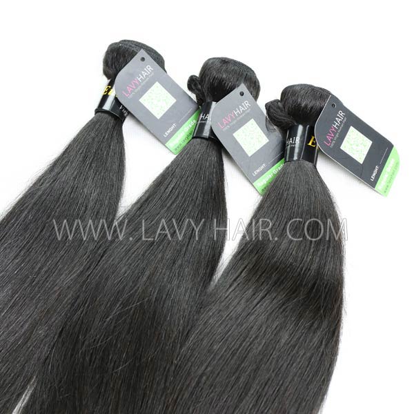 Regular Grade mix 3 bundles with silk base closure 4*4" European Straight Virgin Human hair extensions
