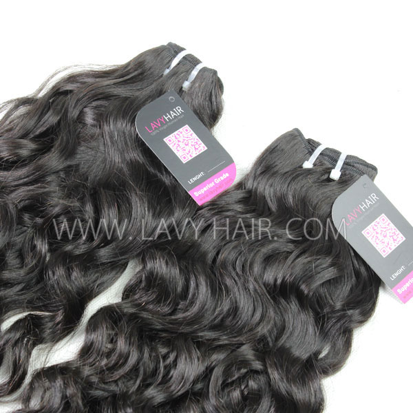 Superior Grade mix 4 bundles with silk base closure 4*4" Peruvian Natural Wave Virgin Human Hair Extensions