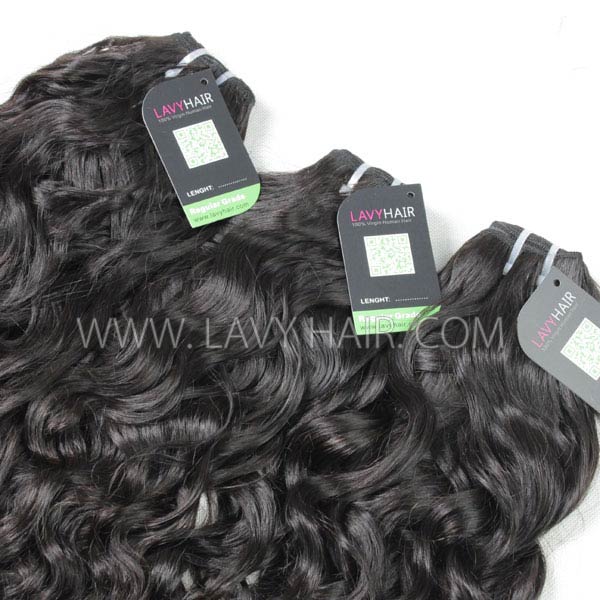 Regular Grade mix 4 bundles with lace closure Indian Natural Wave Virgin Human hair extensions