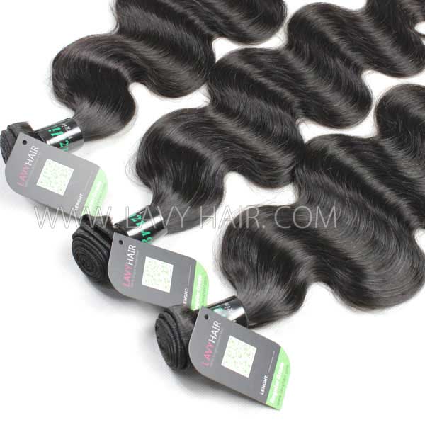 Regular Grade mix 3 bundles with lace closure Brazilian Body Wave Virgin Human hair extensions
