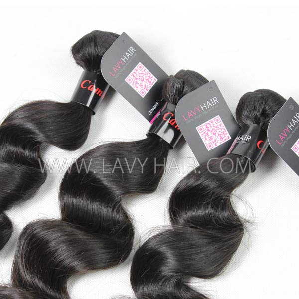 Superior Grade mix 3 bundles with silk base closure 4*4" Cambodian loose wave Virgin Human hair extensions