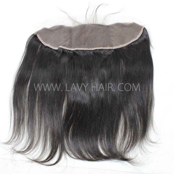 Regular Grade mix 3 bundles with 13*4 lace frontal closure Peruvian Straight Virgin Human hair extensions