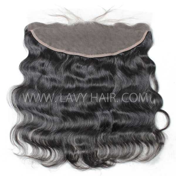 Regular Grade mix 3 bundles with 13*4 lace frontal closure Mongolian Body wave Virgin Human hair extensions