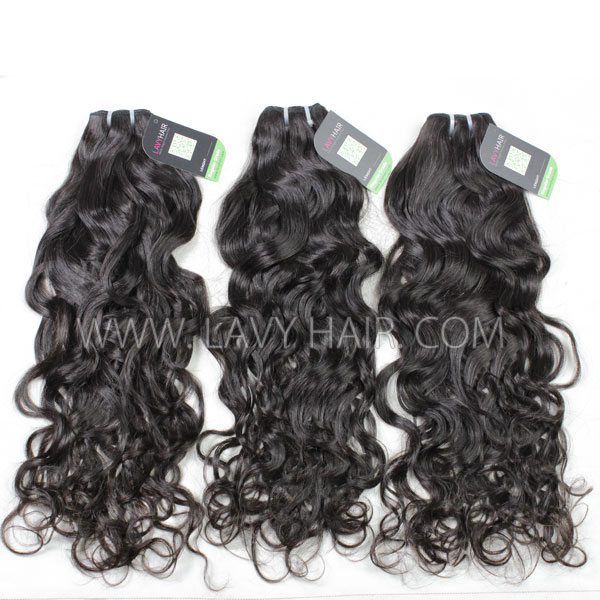 Regular Grade mix 3 bundles with 13*4 lace frontal closure Peruvian Natural Wave Virgin Human hair extensions