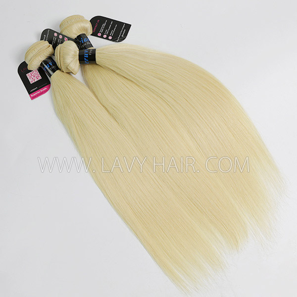 #613 Superior Grade mix 3 bundles with lace closure Peruvian Straight Virgin Human hair extensions