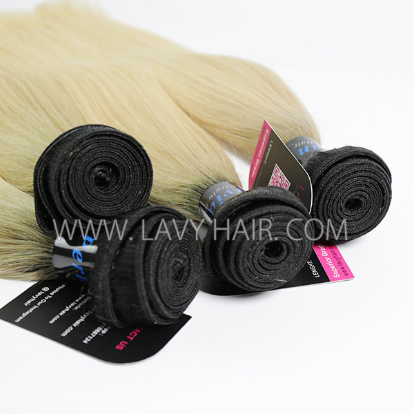 Superior Grade 1 bundle Peruvian Straight Ombre 1B/ 613 Human hair extensions