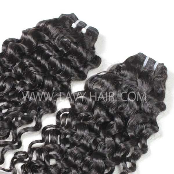Superior Grade mix 4 bundles with lace closure Cambodian Italian Curly Virgin Human hair extensions