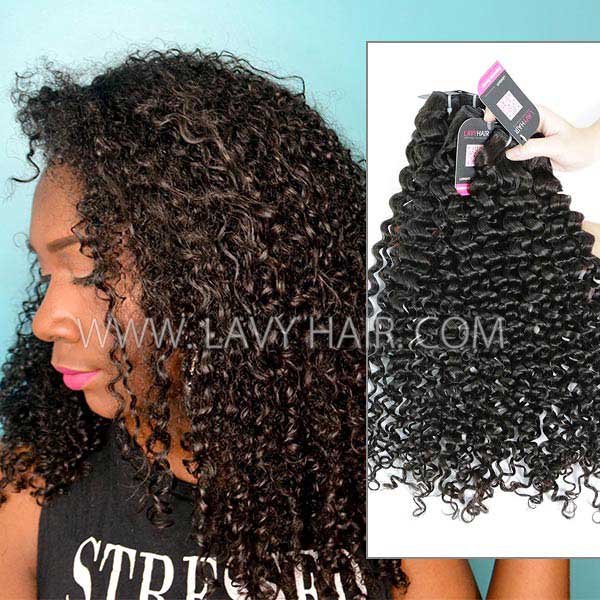 Superior Grade mix 3 or 4 bundles Peruvian Italian curly Virgin Human hair extensions