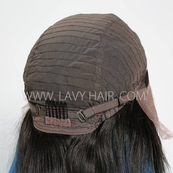 1B/Blue Color Lace Frontal Wig Straight Hair Human Hair
