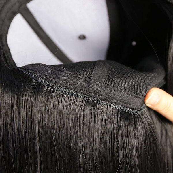 (All Texture Link) Adjustable Size Baseball Hat With Human Virgin Hair Of Different Hair Style Choice