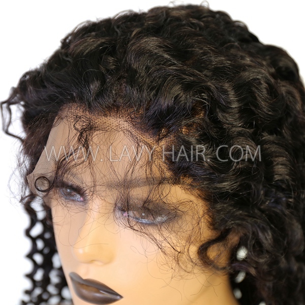 130% Density Full Lace Wigs Italian Curly Human Hair Swiss Transparent Lace
