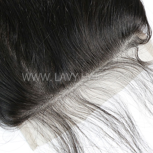 Superior Grade 4C Curly Hairline Lace closure 5*5" Straight Hair Human hair medium brown Swiss lace