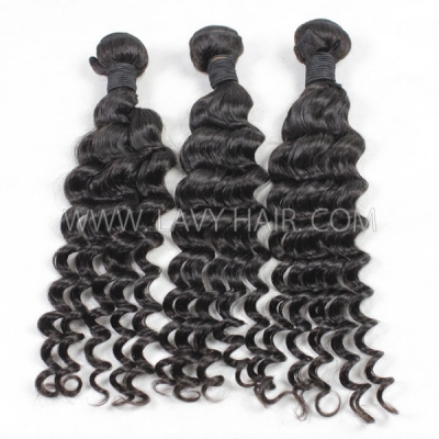 Advanced Grade 12A Deep Wave Unprocessed Human Virgin hair Wholesale extensions #1b color Brazilian Peruvian Malaysian Indian