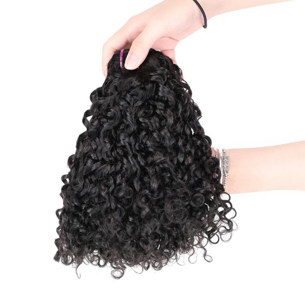 Super Double Drawn Fringe Curly (Same Full From Top To Tip) Virgin Human Hair Extensions 105 Grams/1 Bundle