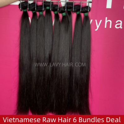 Wholesale Deal 6 Pcs Bundles Deal Vietnamese Raw Hair Factory Bulk Order virgin Human Hair Extensions