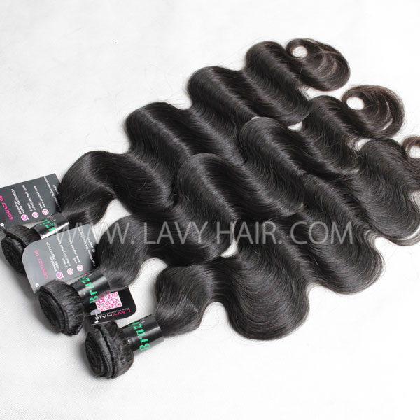 Superior Grade 3 bundles with silk base closure 4*4" Body wave Virgin hair Brazilian Peruvian Malaysian Indian European Cambodian Burmese Mongolian