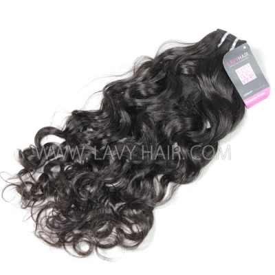 Superior Grade 1 bundle natural wave Virgin Human hair extensions #1b color Brazilian Peruvian Malaysian Indian European Cambodian Burmese Mongolian