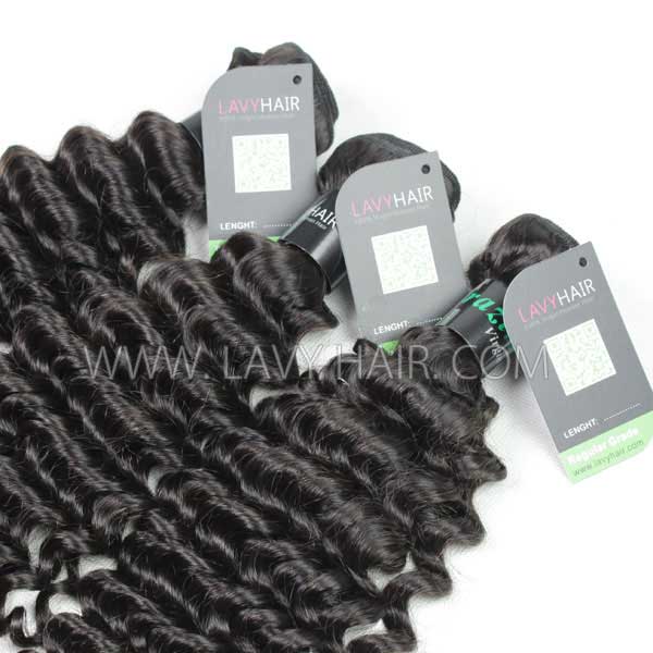 Regular Grade 1 Bundle Brazilian Deep Curly Virgin Human Hair Extensions