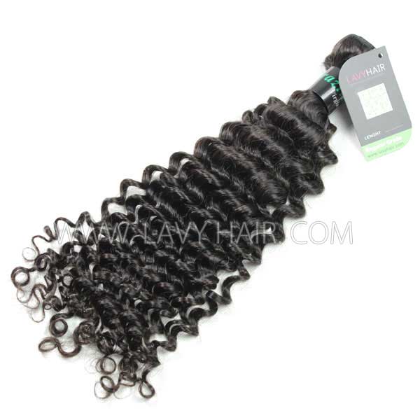 Regular Grade 1 Bundle Brazilian Deep Curly Virgin Human Hair Extensions