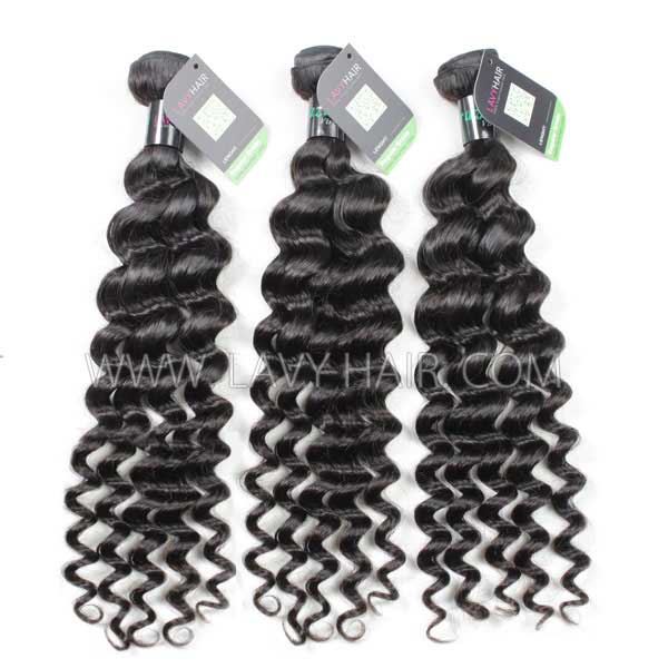 Regular Grade mix 3 or 4 bundles Brazilian Deep wave Virgin Human Hair Extensions
