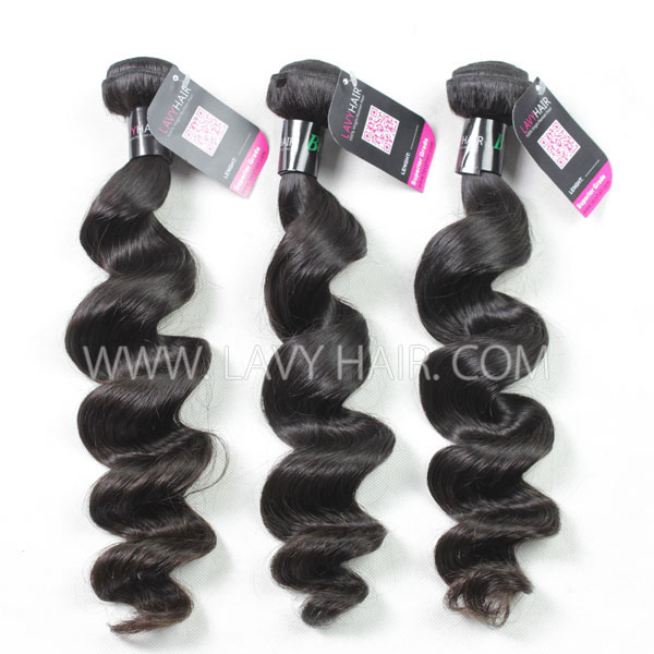 Superior Grade 3 bundles with 4*4 5*5 lace closure Deal loose wave Transparent /HD Lace Virgin Human hair Brazilian Peruvian Malaysian Indian