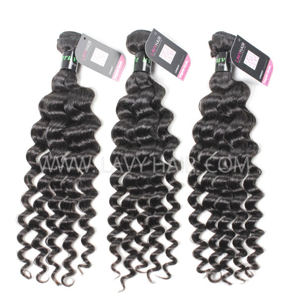 Superior Grade 3/4 bundles with 4*4 5*5 lace closure Deal Deep wave Transparent /HD Lace Virgin Human hair Brazilian Peruvian Malaysian Indian