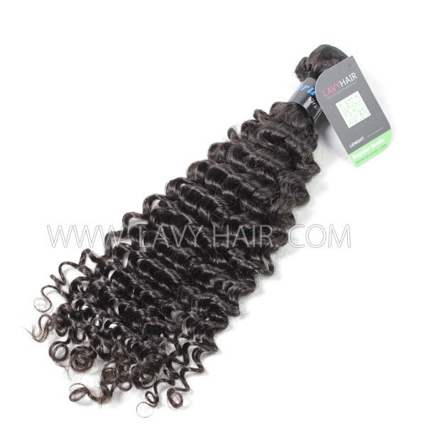 Regular Grade 1 Bundle Peruvian Deep Curly Virgin Human Hair Extensions