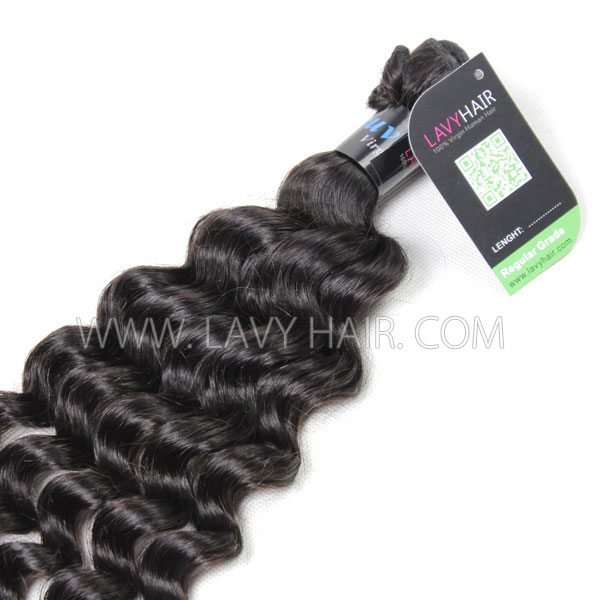 Regular Grade 1 Bundle Peruvian Deep Wave Virgin Human Hair Extensions