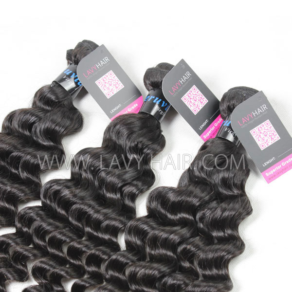 Superior Grade mix 4 bundles with silk base closure 4*4" Peruvian Deep wave Virgin Human hair extensions