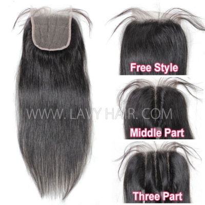 Lace top closure 5*5" Straight Hair Human hair medium brown Swiss lace