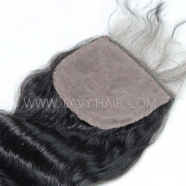 Silk base closure 4*4 Loose Wave Human hair medium brown