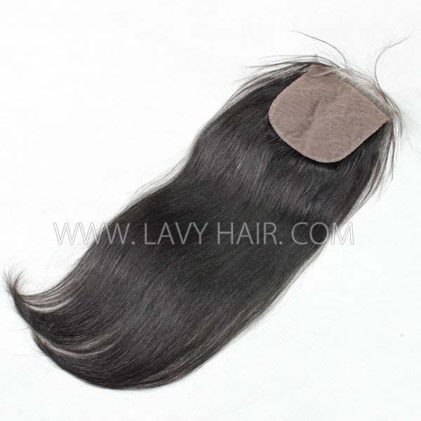 Silk base closure 4*4 Straight Human hair medium brown
