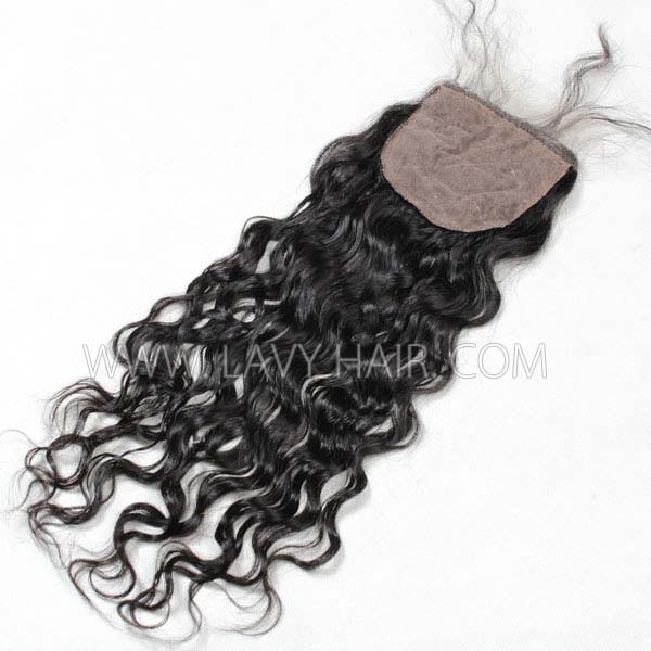 Silk base closure 4*4 Natural Wave Human hair medium brown