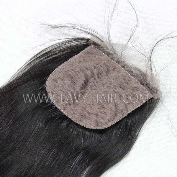 Silk base closure 4*4 Straight Human hair medium brown