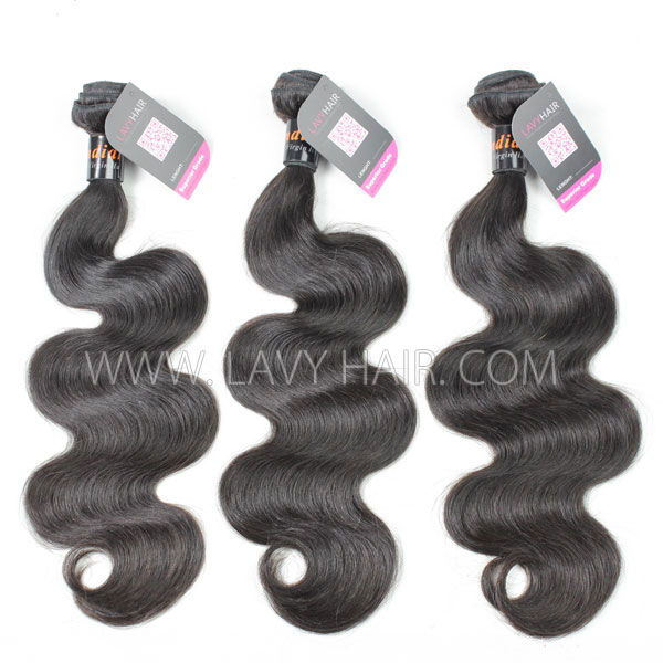 Superior Grade mix 4 bundles with silk base closure 4*4" Indian Body wave Virgin Human hair extensions