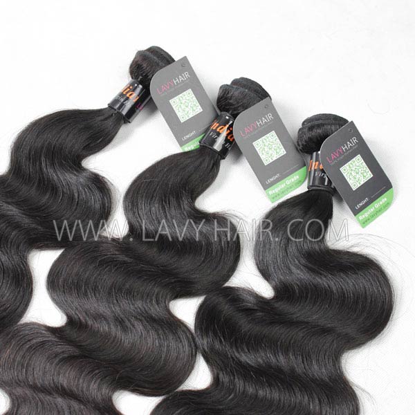 Regular Grade 1 Bundle Indian Body Wave Virgin Human Hair Extensions